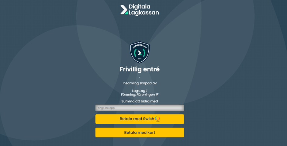 Frivillig entré Digitala Lagkassan